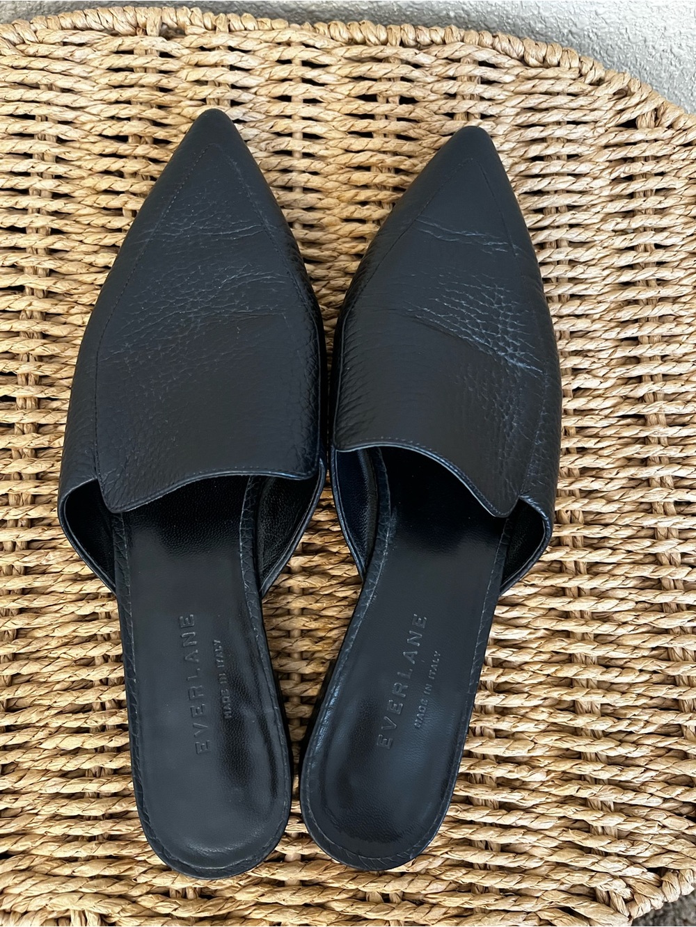 Everlane The Boss Mule Black Pebbled Leather Women’s Size 8 - Picture 6 of 7